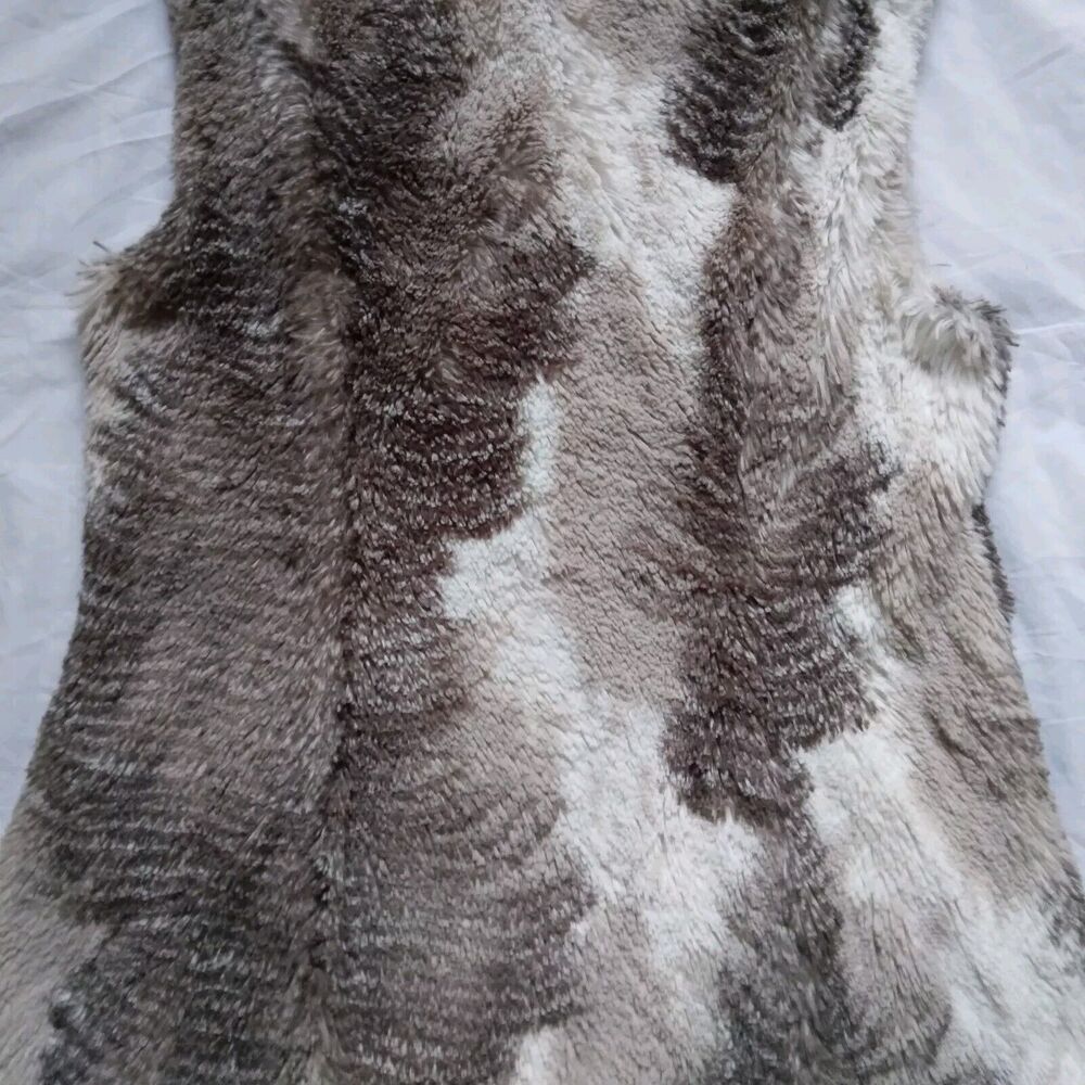 CAbi #3179 Aspen Faux Fur Vest Jacket Coat Ivory Mocha Tan Brown Full Zip Size M - Picture 10 of 10